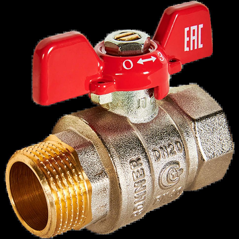 Кран шаровой ВН/НР 3/4", бабочка ROMMER