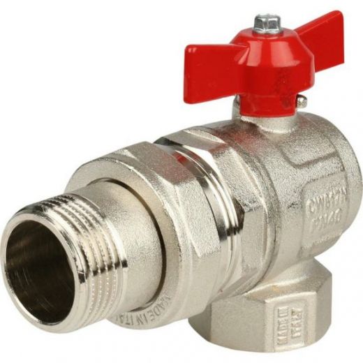 Кран шаровой НВ 1" угловой бабочка с разъемным соединением IDEAL Itap