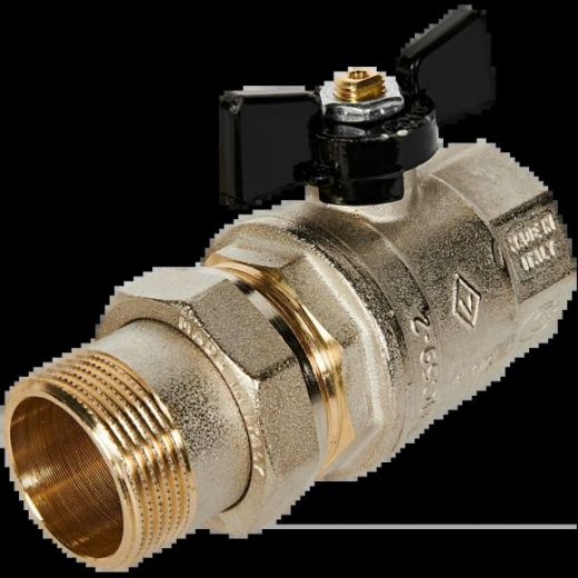 Кран шаровой с разъемным соединением НВ 1 1/4" бабочка OREGON серия 322 полный проход Bugatti