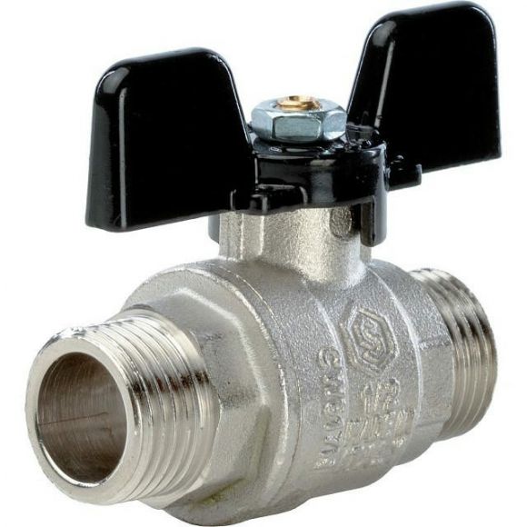 Кран шаровой полнопроходной НР/НР 1/2, ручка бабочка STOUT