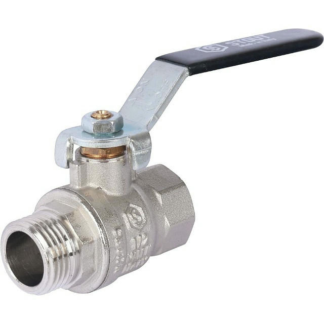 Кран шаровой стандартнопроходной ВР/НР 1/2, ручка рычаг STOUT