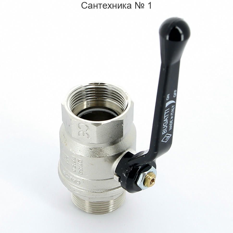 Кран шаровой НВ 1 1/4" ручка NEW JERSEY серия 915 полный проход Bugatti