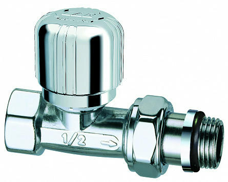 Вентиль терморегулирующий 1/2" ВР, прямой, серебро FAR