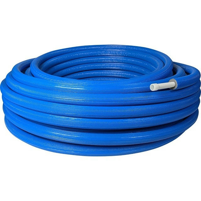 Труба металлопластиковая в теплоизоляции 16х2,0, бухта 100 м, синяя STOUT