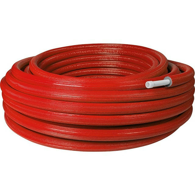 Труба металлопластиковая в теплоизоляции 20х2,0, бухта 100 м, красная STOUT