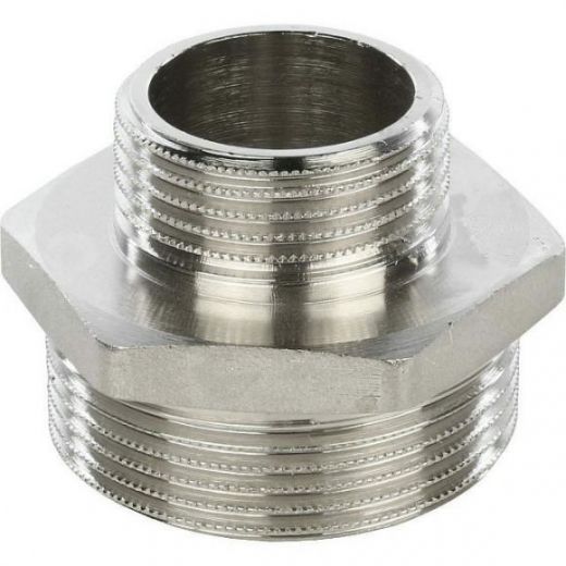 Ниппель НН переходной 1 1/2х1, никелированный STOUT