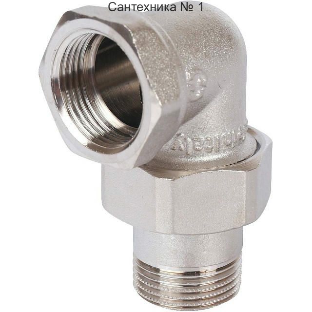 Разъемное угловое соединение "американка" ВН 3/4, никелированное STOUT