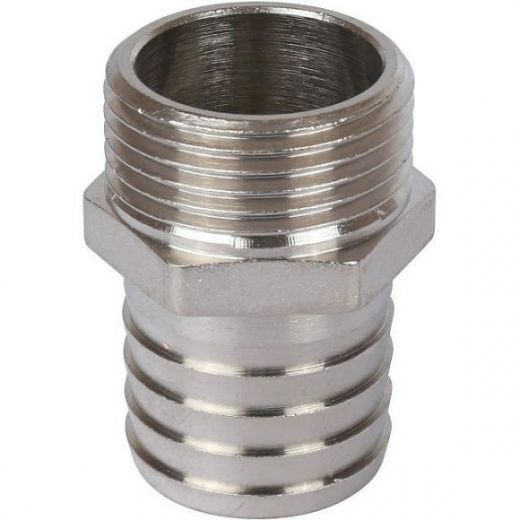 Штуцер НР 1х30, никелированный STOUT