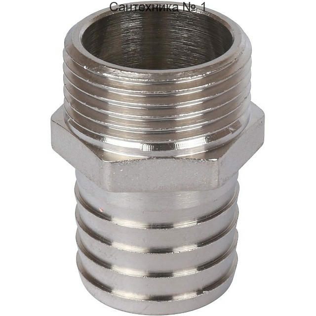 Штуцер НР 1х30, никелированный STOUT