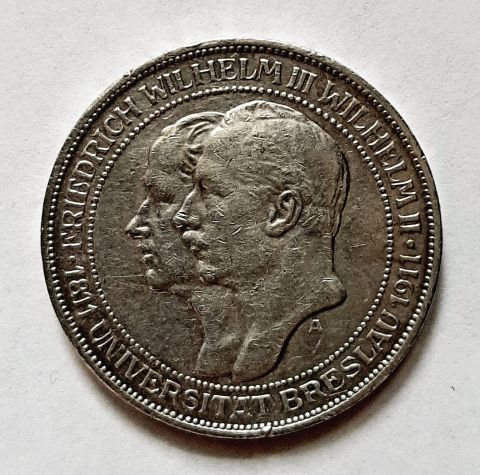 3 марки 1911 Бреслау Пруссия AUNC Германия