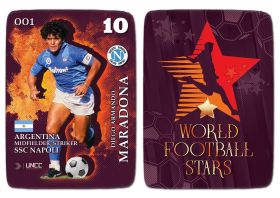 001 - Диего Марадона, ФК Наполи. "World Football Stars". UNCC. Коллекционная карточка Oz
