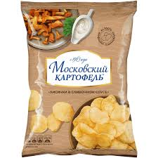 Чипсы ”Московский картофель” со вкусом лисичек в сливочном соусе