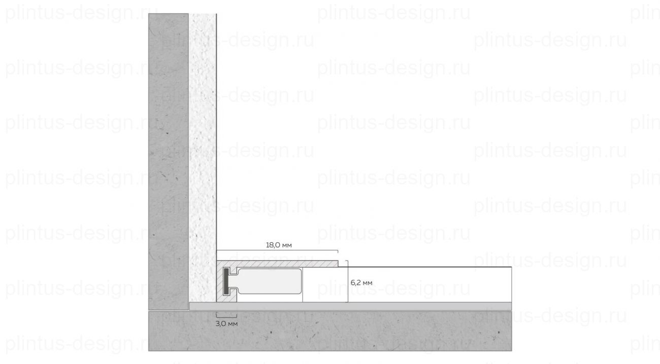 МП 20 - теневой плинтус FerGipps