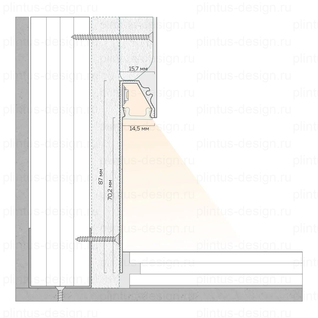 ПП 90 теневой плинтус FerGipps