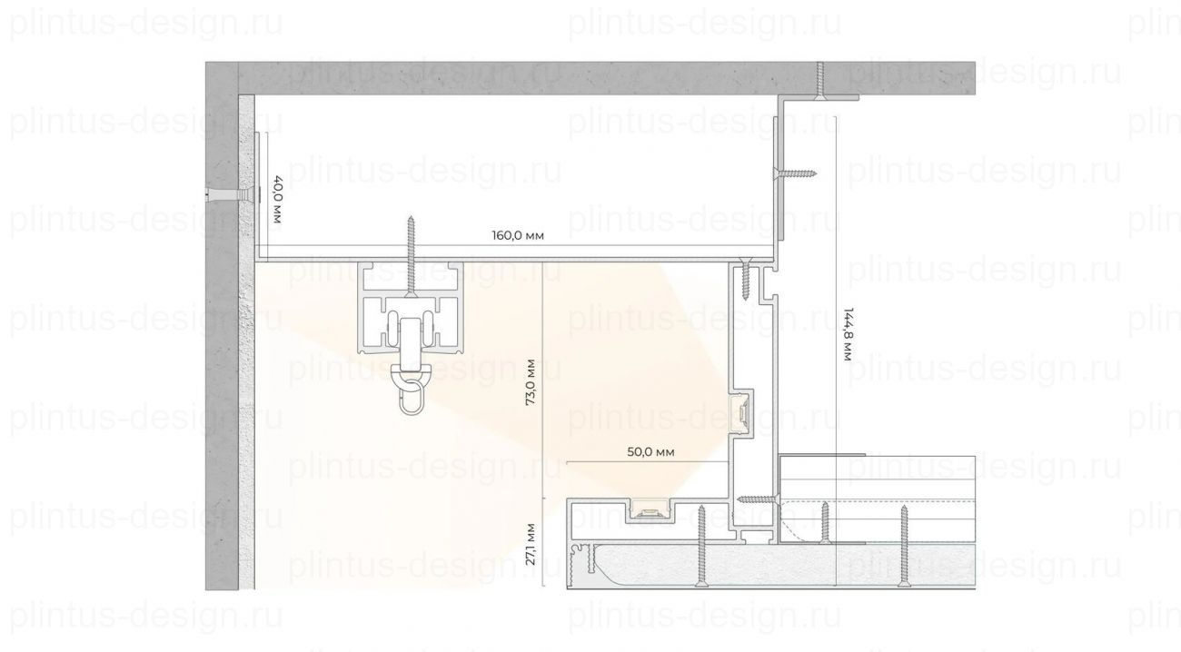 Ниша для штор из БК 100 с уголком FerGipps