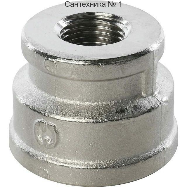 Муфта ВВ переходная 2x1, никелированная STOUT