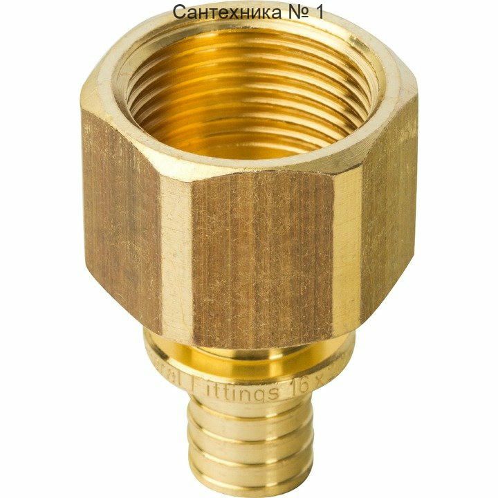 Переходник с внутренней резьбой 16хG 3/4 для труб из сшитого полиэтилена STOUT