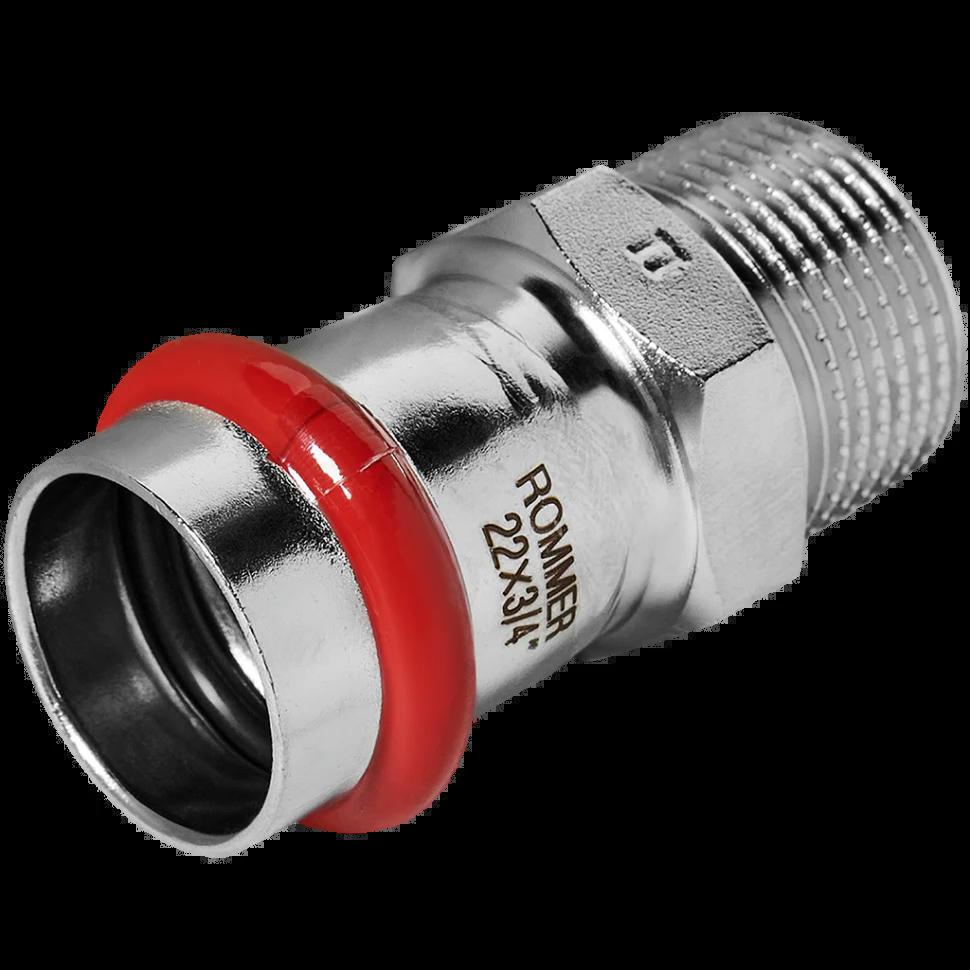 Переходник НР 22х3/4 из нержавеющей стали ROMMER