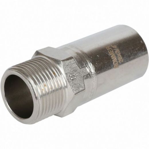 Вставка переходная НПр-НР 28х3/4 из нержавеющей стали ROMMER