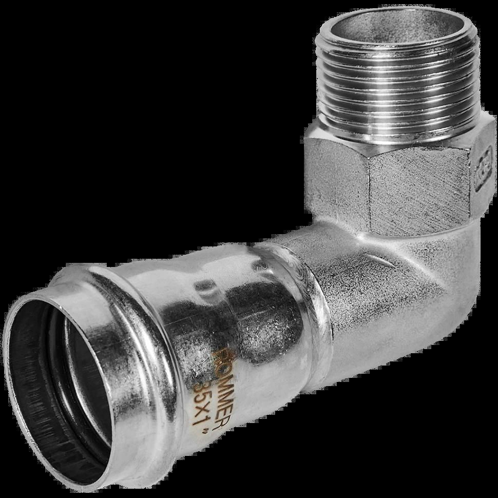 Угольник-переходник НР 35х1" из нержавеющей стали ROMMER