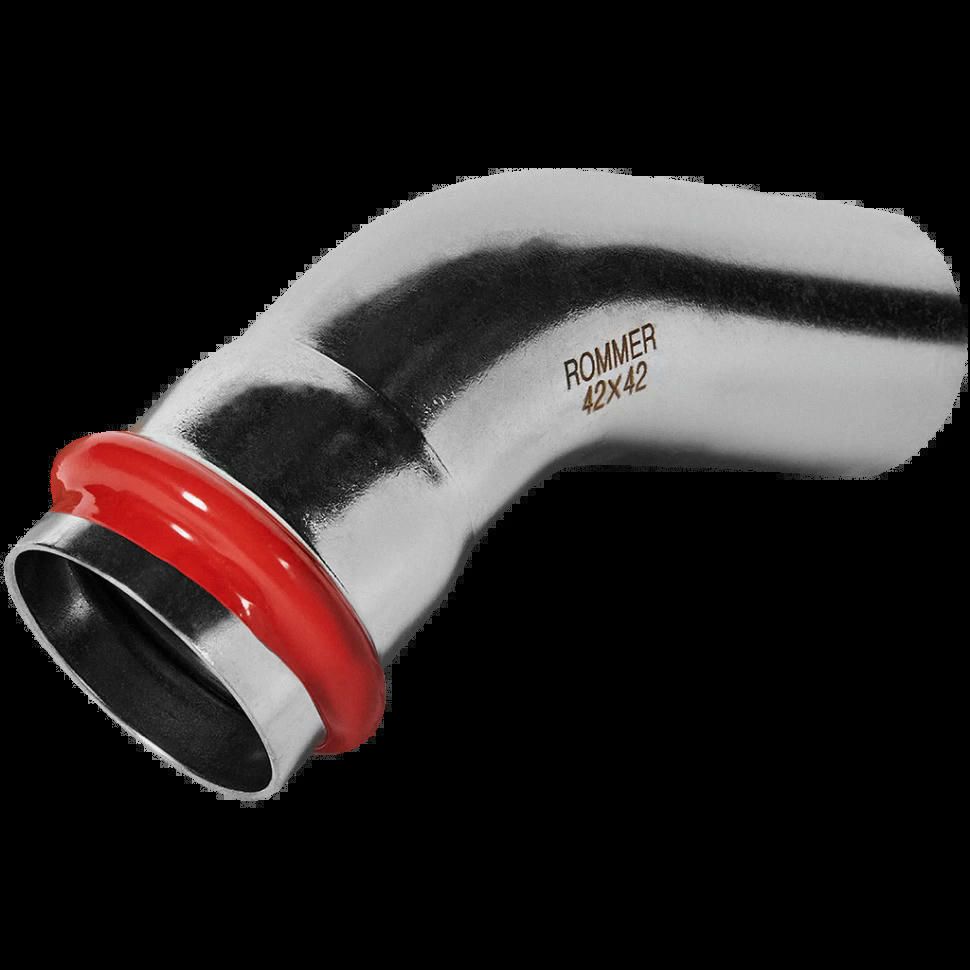 Угольник однораструбный 45° НПр 42 из нержавеющей стали ROMMER