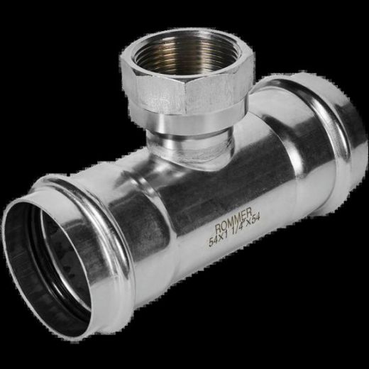 Тройник-переходник ВР 54х1 1/4 из нержавеющей стали ROMMER