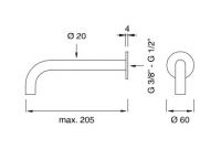 Встраиваемый излив Cea Design FRE141 20,5 см схема 2