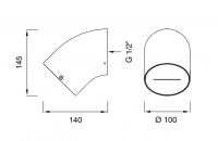 Верхний душ настенный Cea Design FRE153 водопад 10 см схема 2