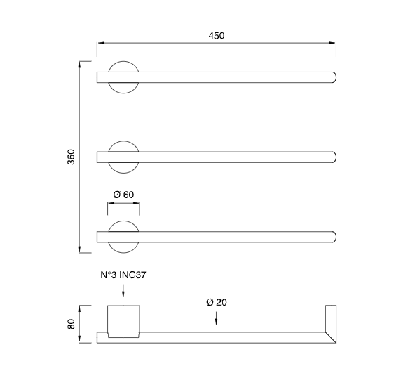 Полотенцесушитель Cea Design Equilibrio EQB 83 электрический ФОТО
