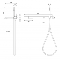 Смеситель для ванны Cea Design Cut Plus CUT 30 с изливом и ручным душем схема 2