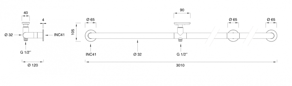 Настенный трубчатая система для сада Cea Design HOK нержавеющая сталь HOK08S ФОТО