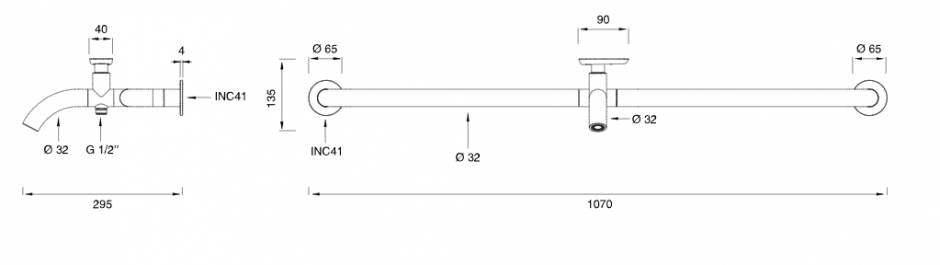 Настенный излив для сада Cea Design HOK нержавеющая сталь HOK09S ФОТО