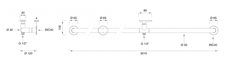 Настенный смеситель для сада Cea Design HOK нержавеющая сталь HOK26S ФОТО