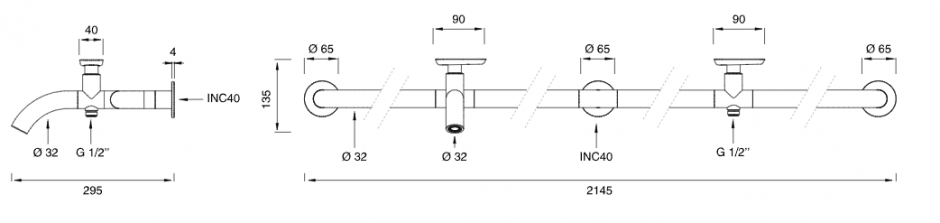 Настенный смеситель Cea Design HOK с изливом, для сада HOK43S ФОТО
