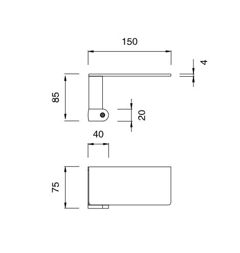 Полка Cea Design LUTEZIA нержавеющая сталь LTZ121 схема 3