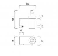 Полка Cea Design LUTEZIA с держателем для мыльного дозатора LTZ125 схема 2