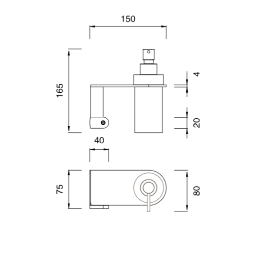 Полка Cea Design LUTEZIA с держателем для мыльного дозатора LTZ125 схема 2