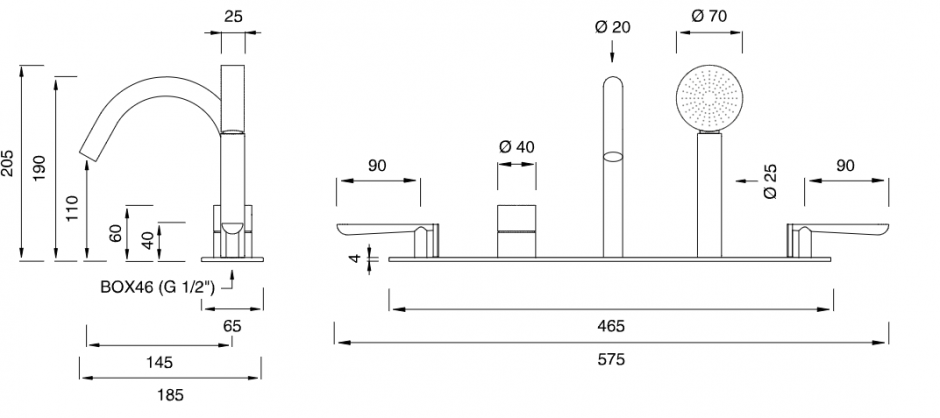 Смеситель Cea Design LUTEZIA термостатический, с изливом, с выдвижной лейкой LTZ95 ФОТО