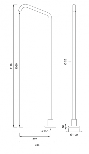 Напольный излив Cea Design NEUTRA NEU23 схема 2