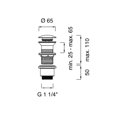 Донный клапан Cea Design PIL нержавеющая сталь PIL19 схема 2