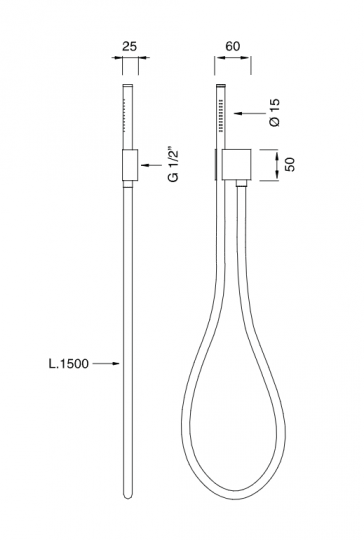Душевой гарнитур подвесной Cea Design SWI нержавеющая сталь SWI07 схема 2