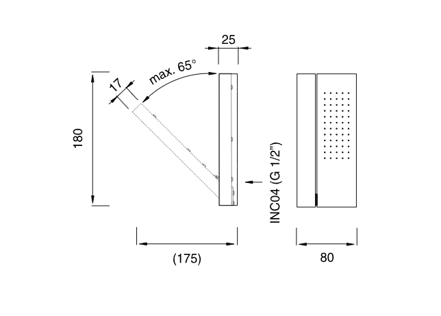 Верхний душ Cea Design ZIQQ нержавеющая сталь ZIQ52 с дождевой струей ФОТО