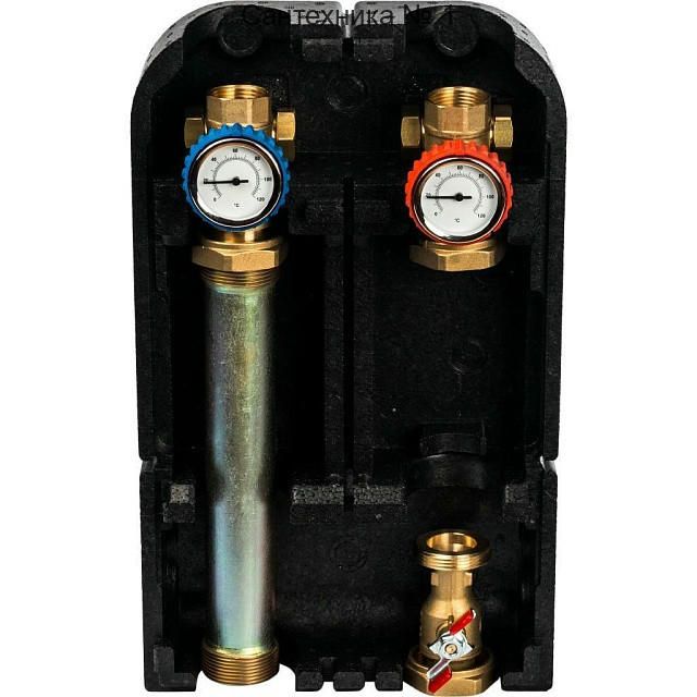 Насосная группа с прямым контуром 1 без насоса в теплоизоляции STOUT