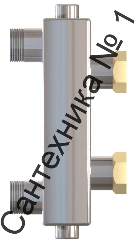 Гидрострелка WGR60SF из нержавеющей стали с накидными гайками, торцевыми отводами под воздушный клапан и грязевик Warme