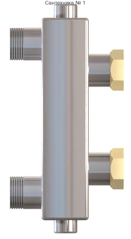 Гидрострелка WGR60SF из нержавеющей стали с накидными гайками, торцевыми отводами под воздушный клапан и грязевик Warme