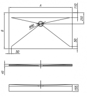 Душевой поддон из литьевого мрамора Kolpa-San RE-WALK схема 2