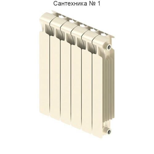 Радиатор биметаллический RIFAR MONOLIT 500 6 секций, боковое подключение (айвори)
