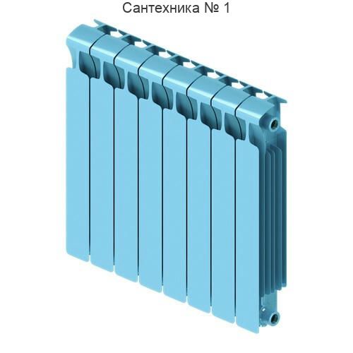 Радиатор биметаллический RIFAR MONOLIT 500 8 секций, боковое подключение (сапфир)