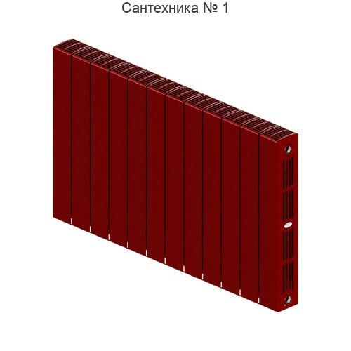 Радиатор биметаллический RIFAR SUPReMO 500 12 секций, боковое подключение (бордо)