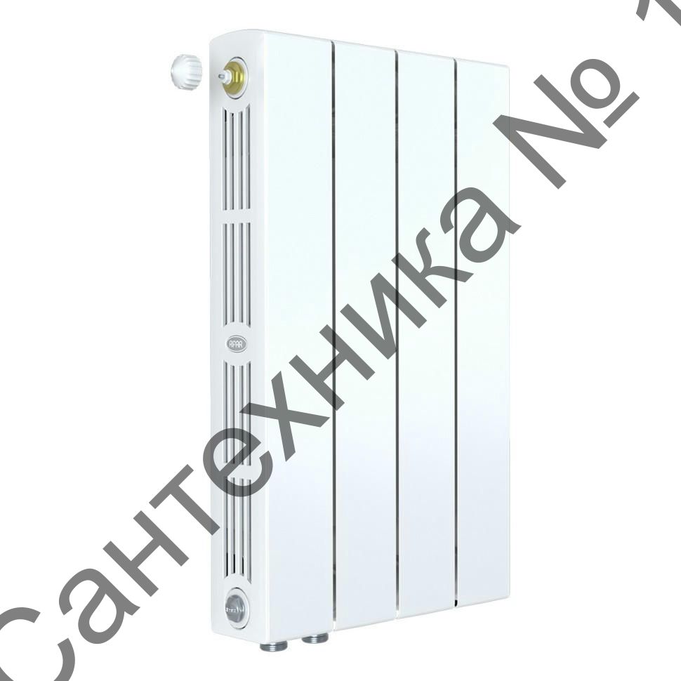 Радиатор биметаллический RIFAR SUPReMO VENTIL 800 4 секции, нижнее левое подключение (белый RAL 9016)